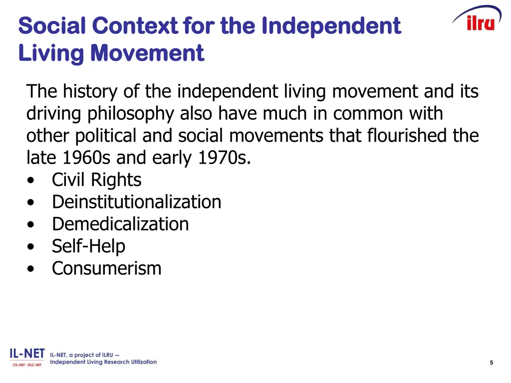 social context for the independent social context