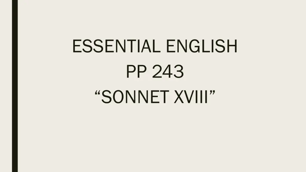 essential english pp 243 sonnet xviii