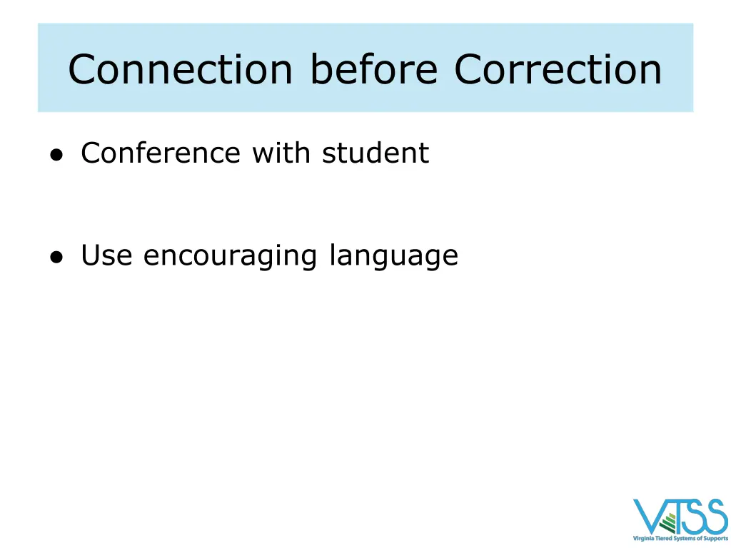 connection before correction