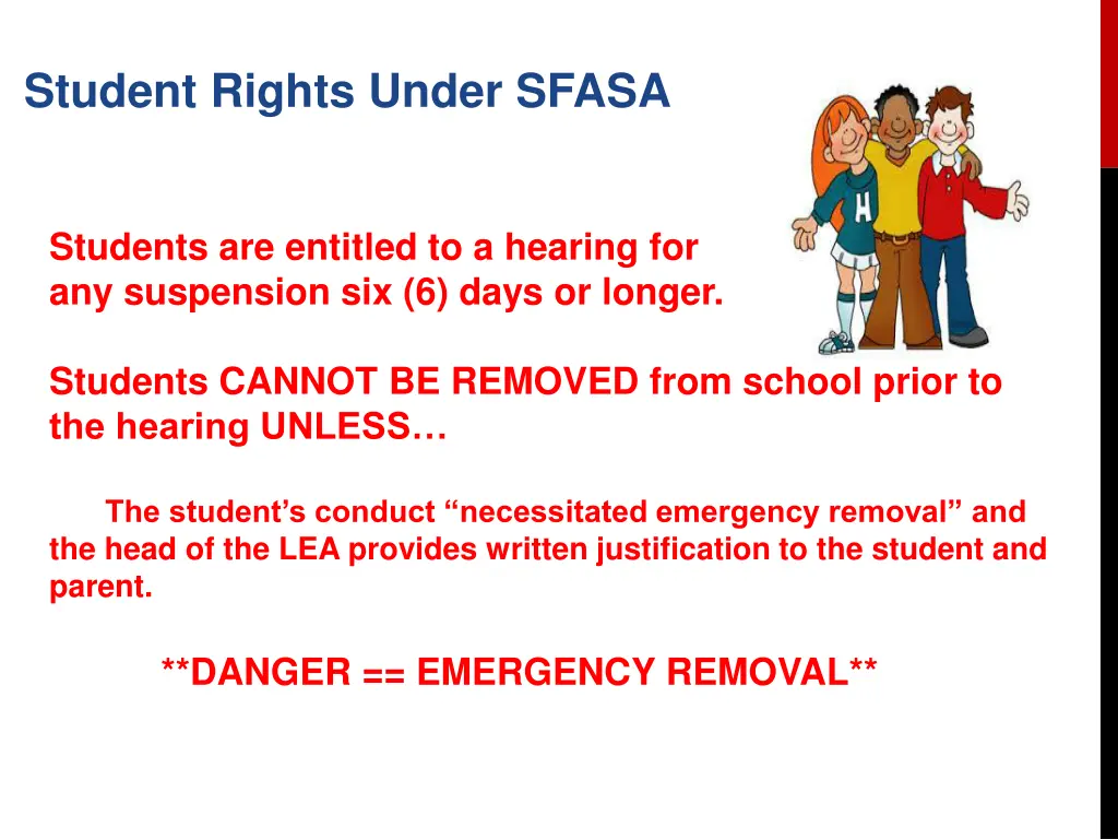 student rights under sfasa