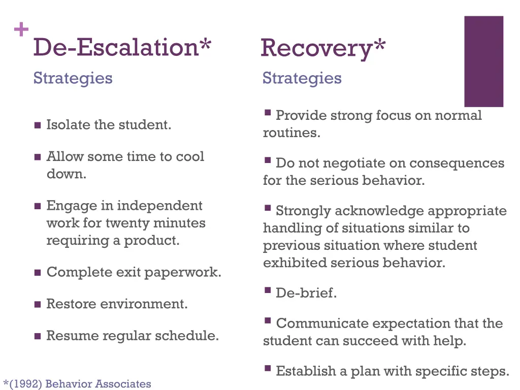 de escalation strategies