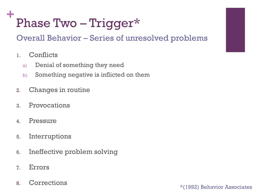 phase two trigger overall behavior series