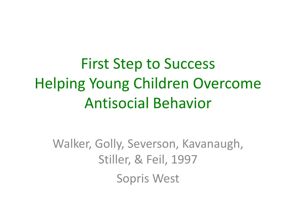 first step to success helping young children