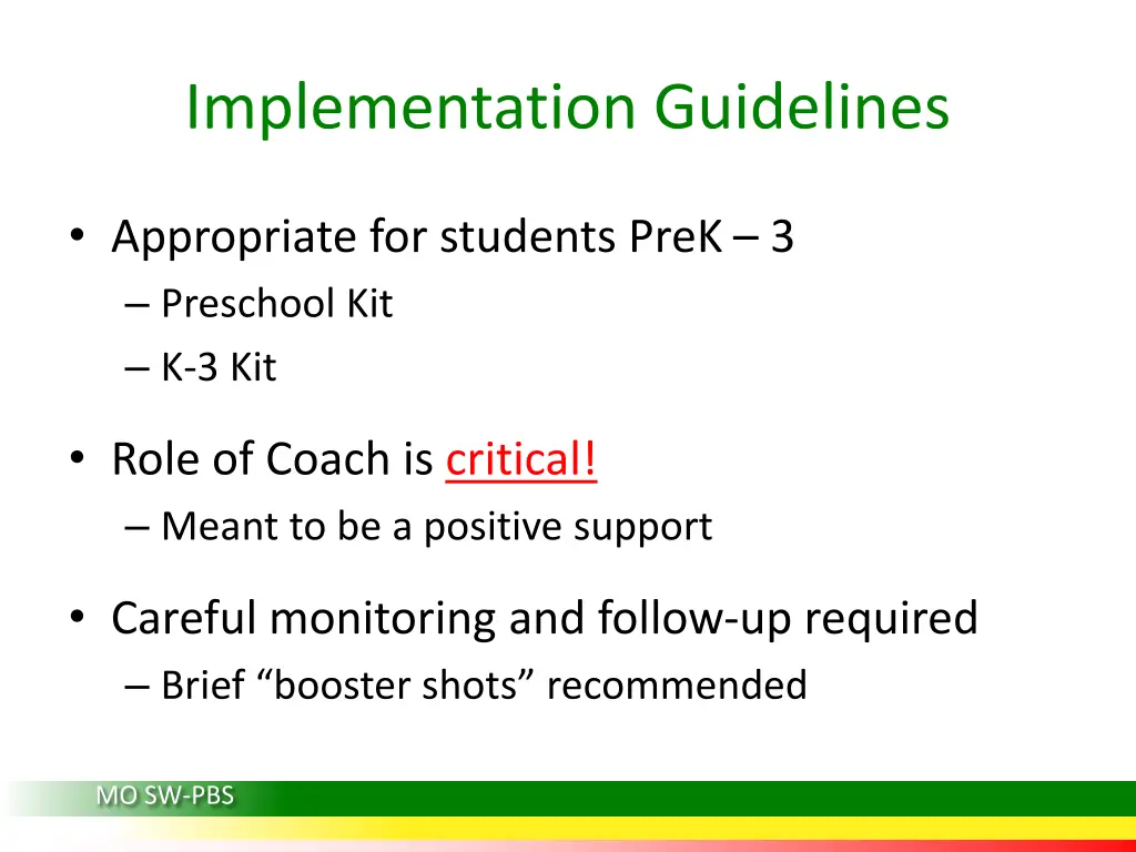 implementation guidelines 1