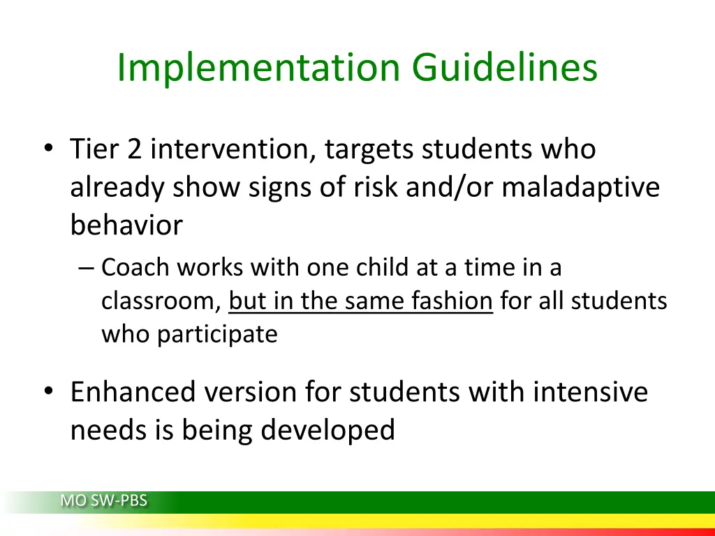 implementation guidelines