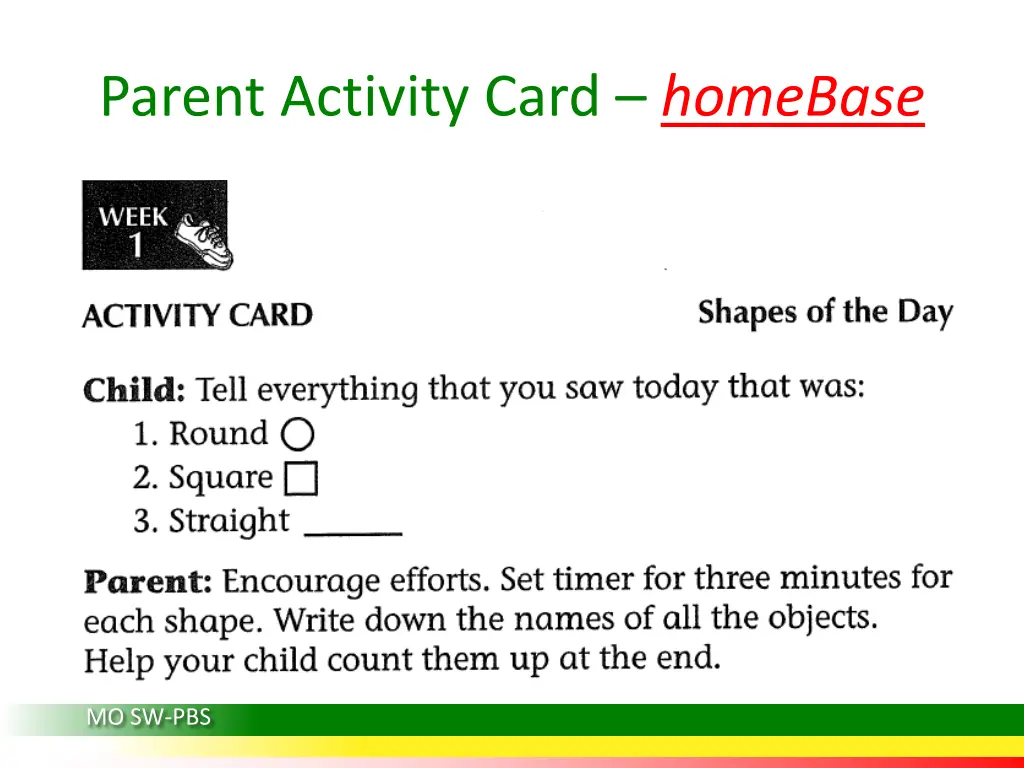 parent activity card homebase