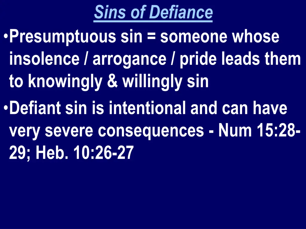 sins of defiance