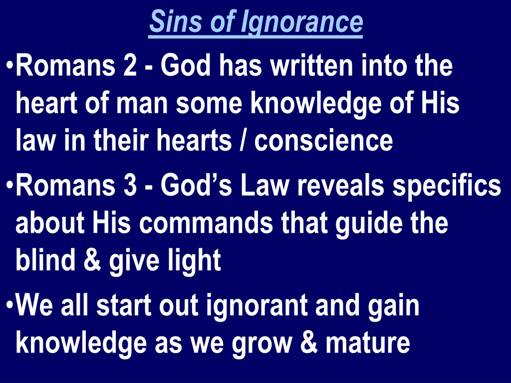 sins of ignorance 1