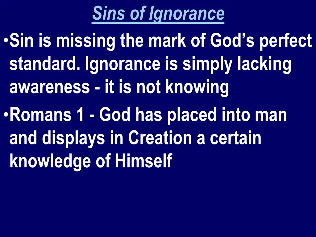 sins of ignorance