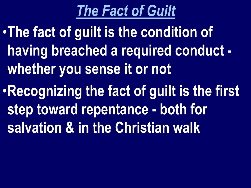 the fact of guilt