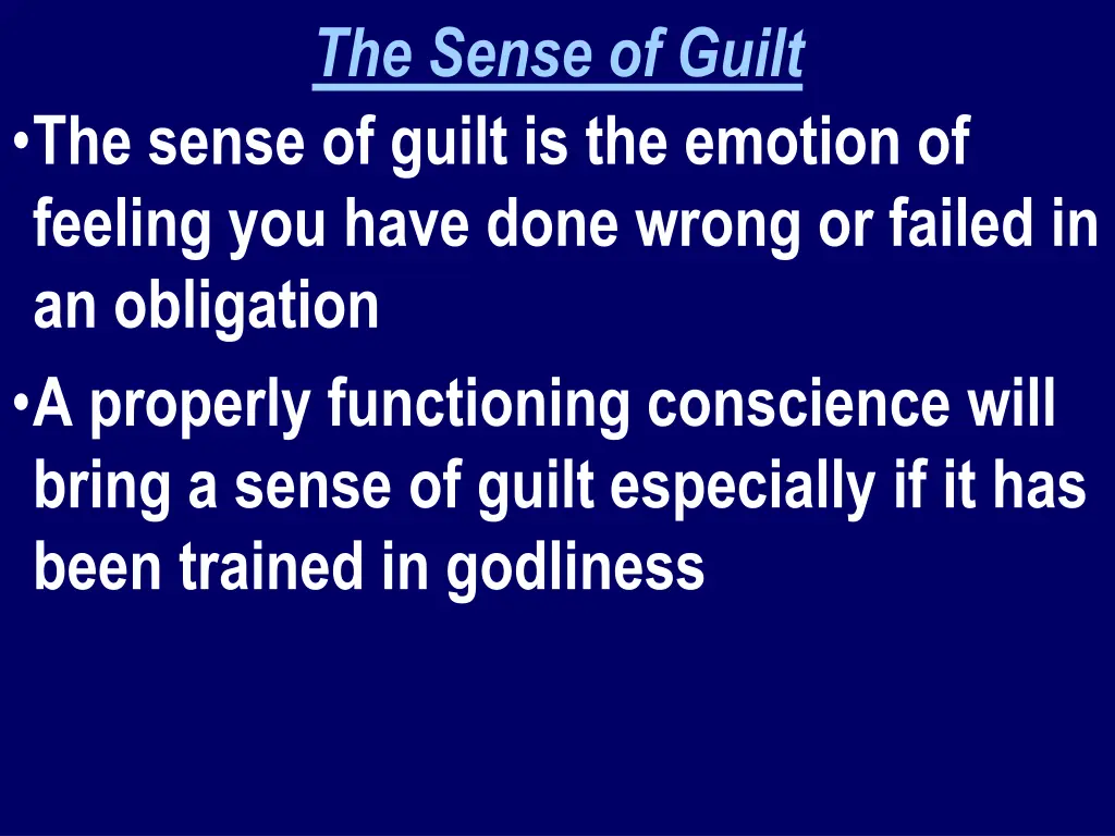 the sense of guilt