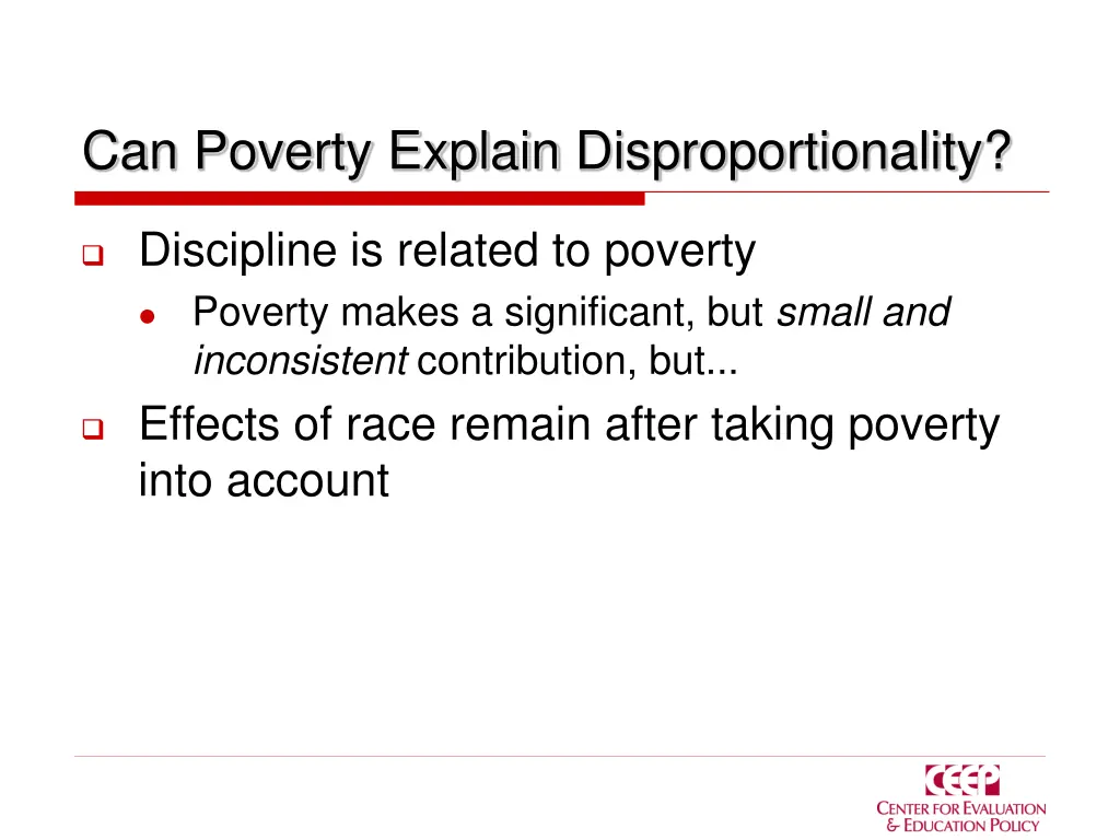 can poverty explain disproportionality