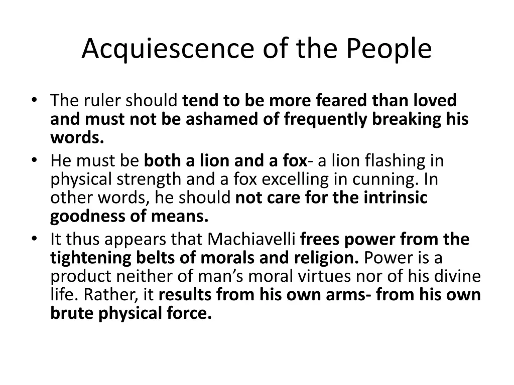 acquiescence of the people