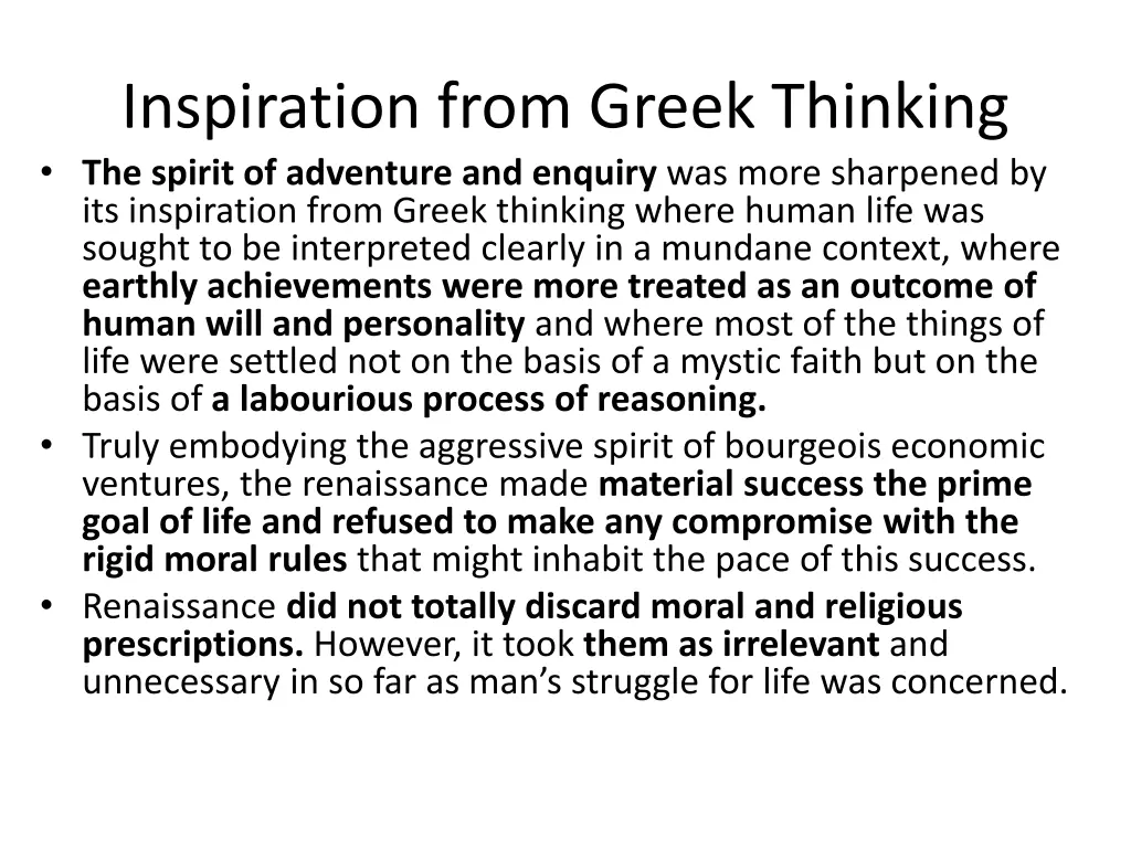 inspiration from greek thinking the spirit