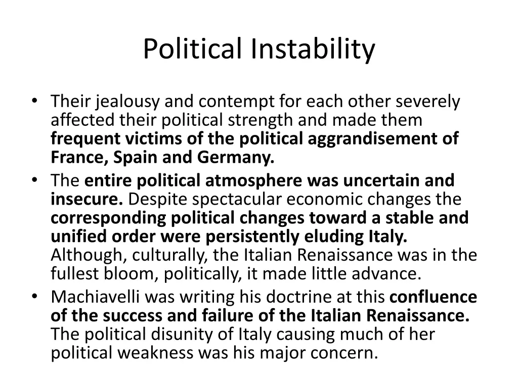 political instability