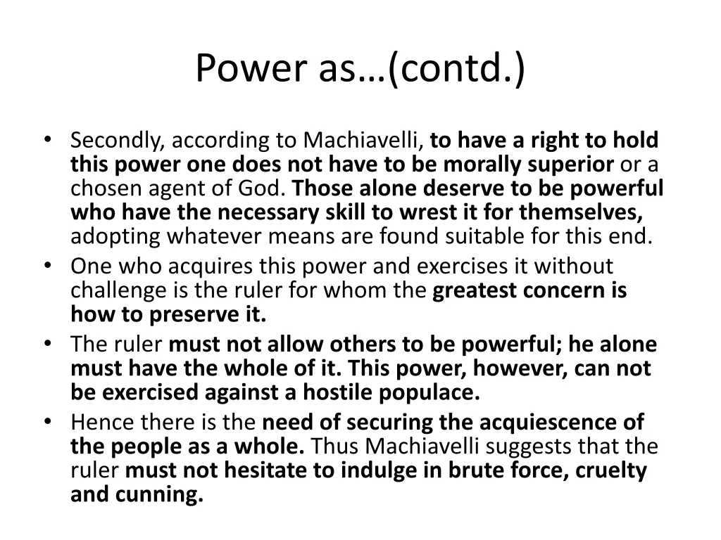 power as contd