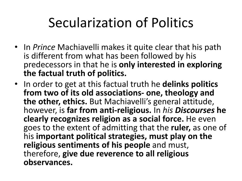 secularization of politics