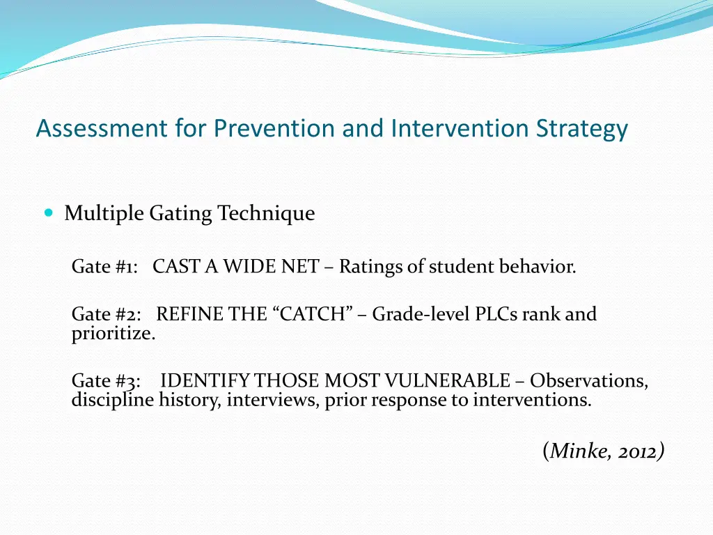 assessment for prevention and intervention