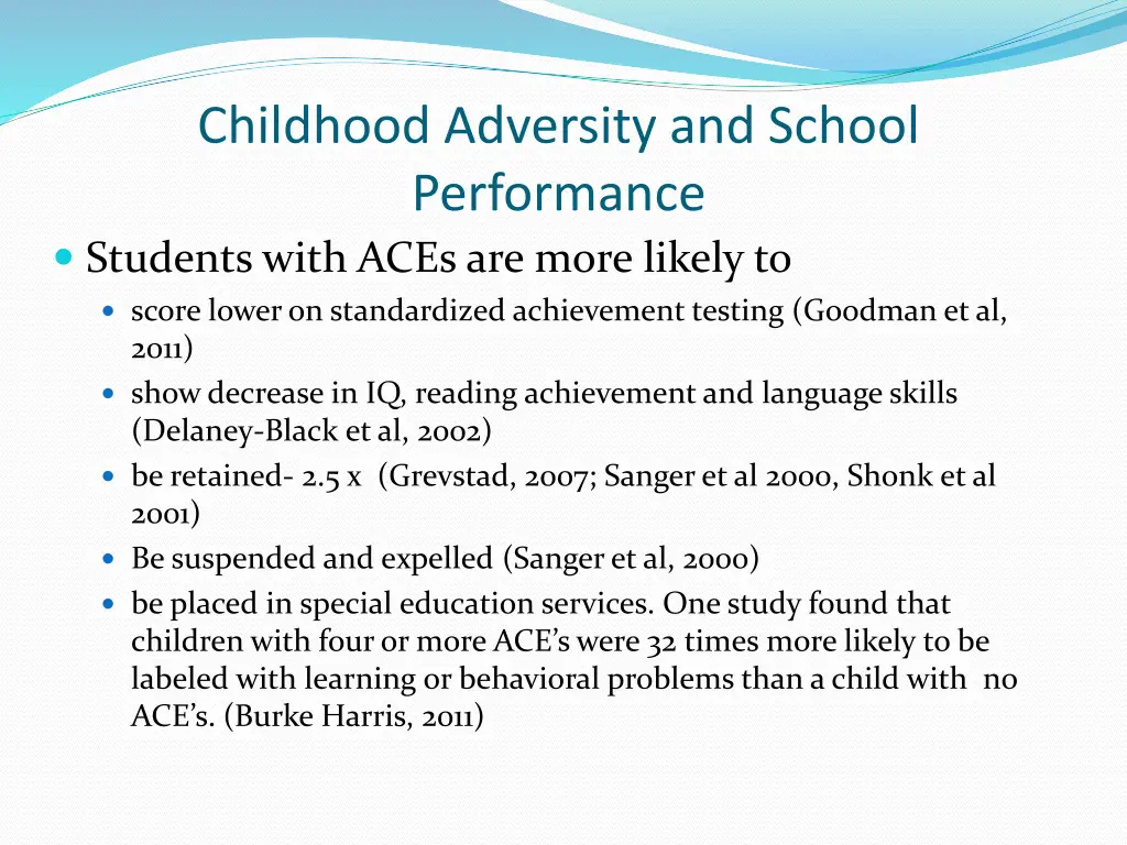 childhood adversity and school performance