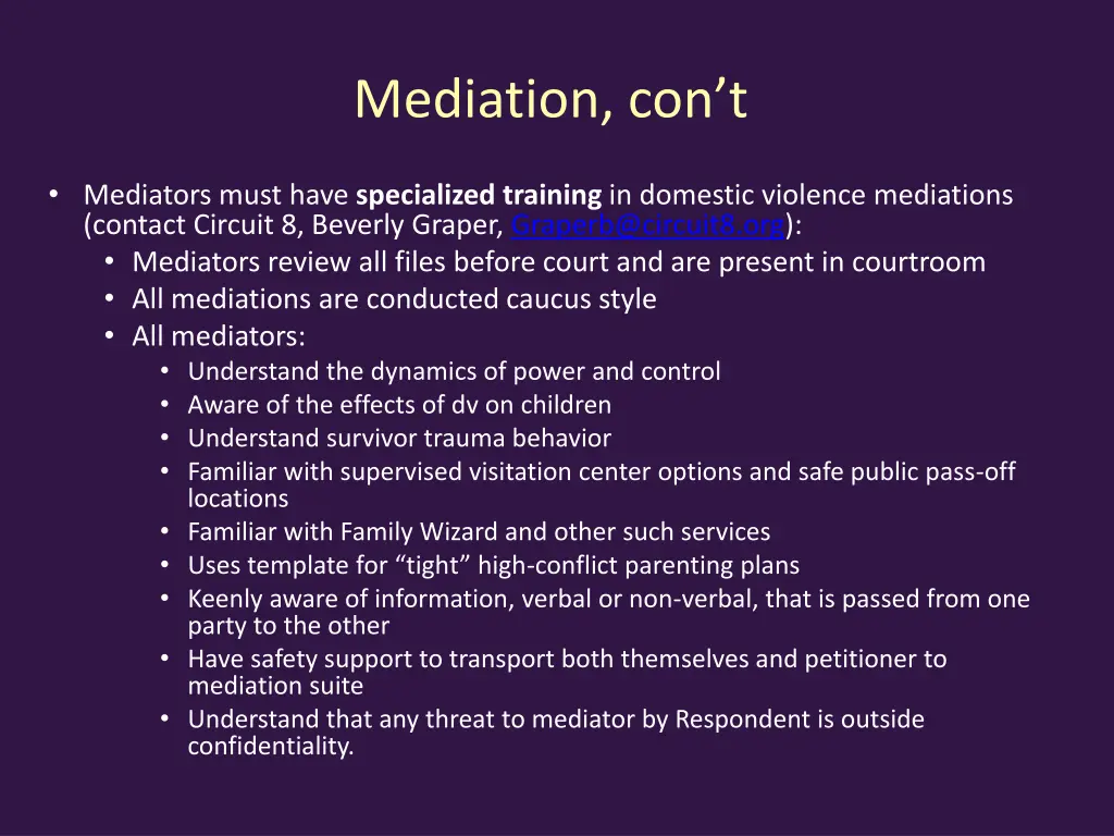 mediation con t