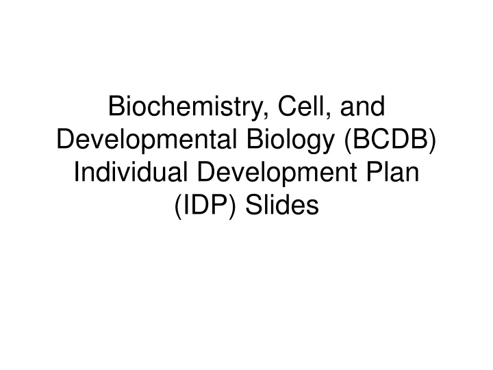 biochemistry cell and developmental biology bcdb