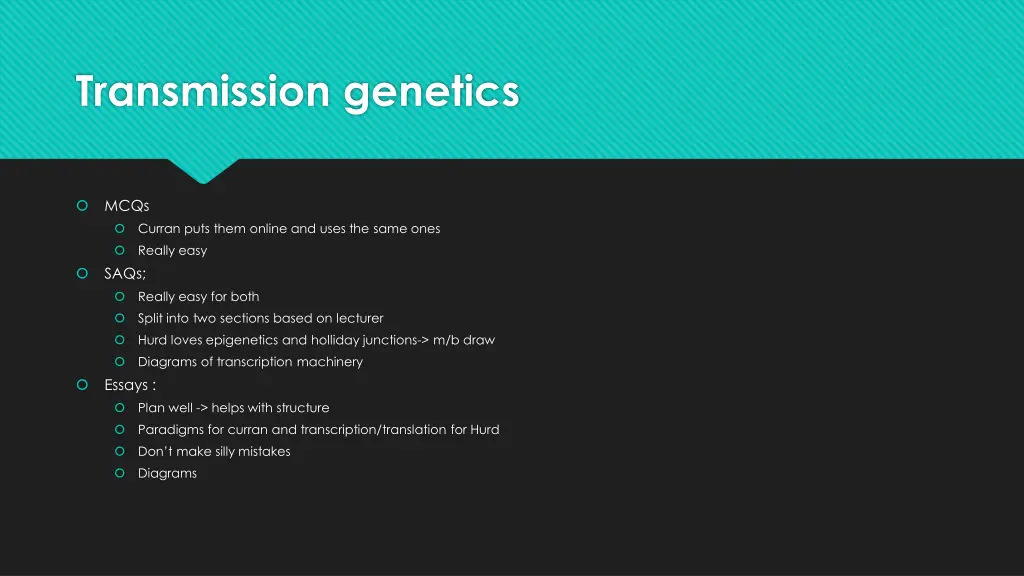 transmission genetics