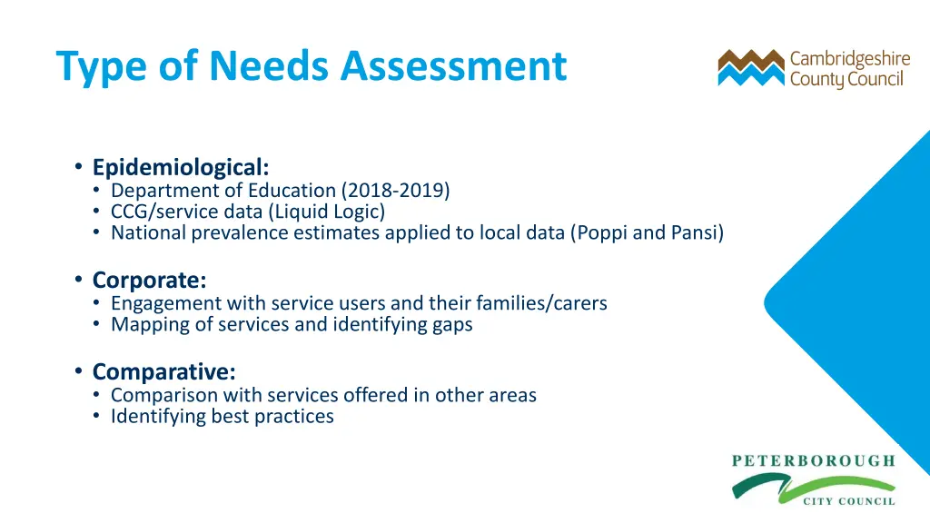 type of needs assessment