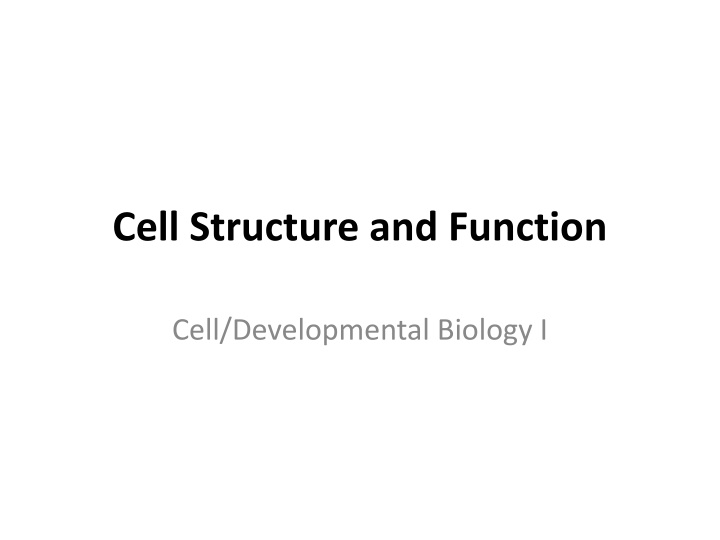 cell structure and function