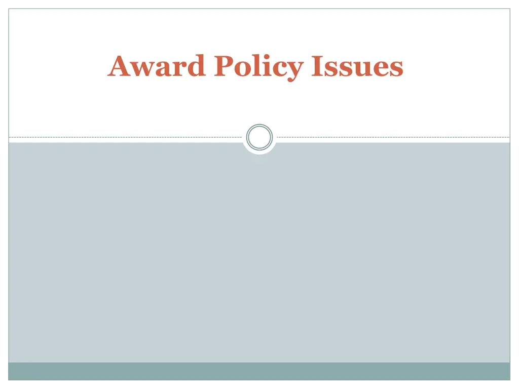 award policy issues