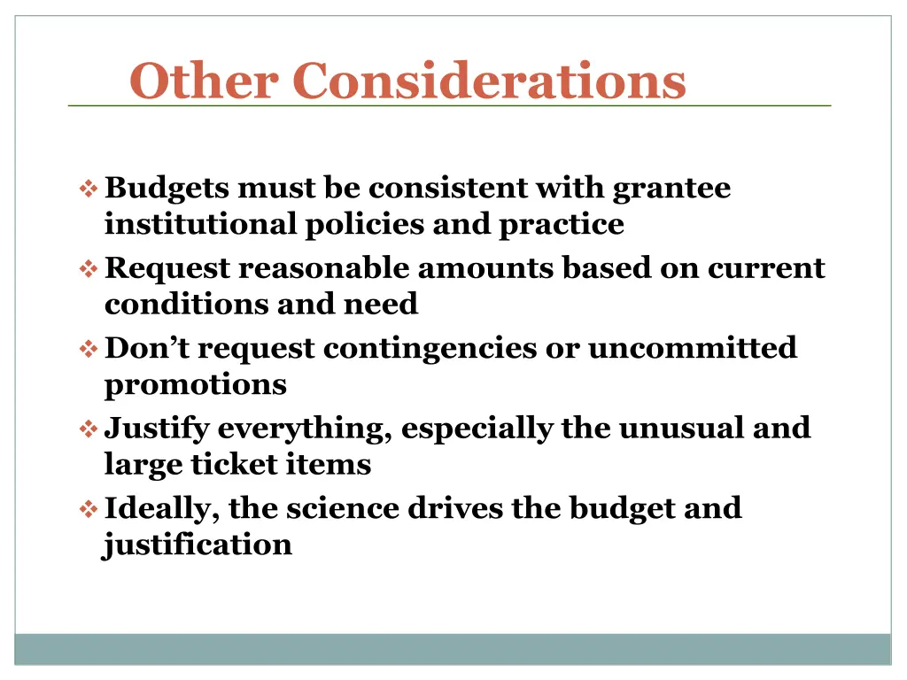 other considerations 1