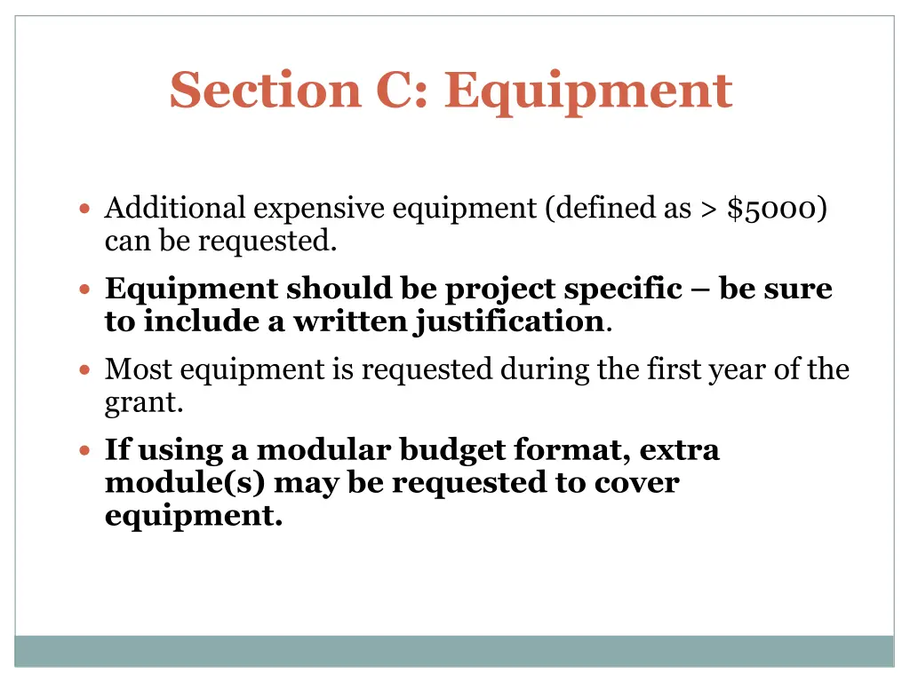 section c equipment