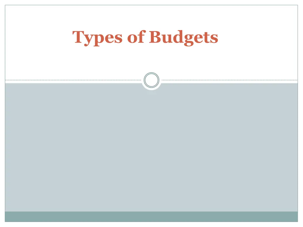 types of budgets