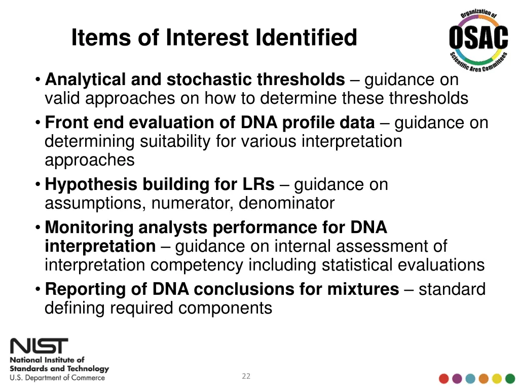 items of interest identified