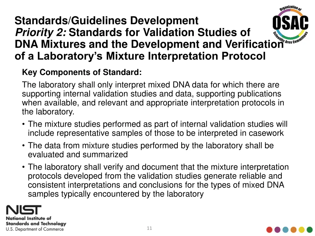 standards guidelines development priority 3