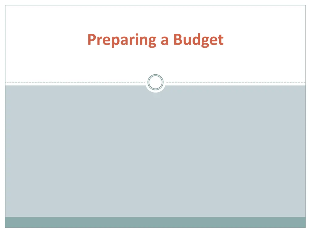 preparing a budget