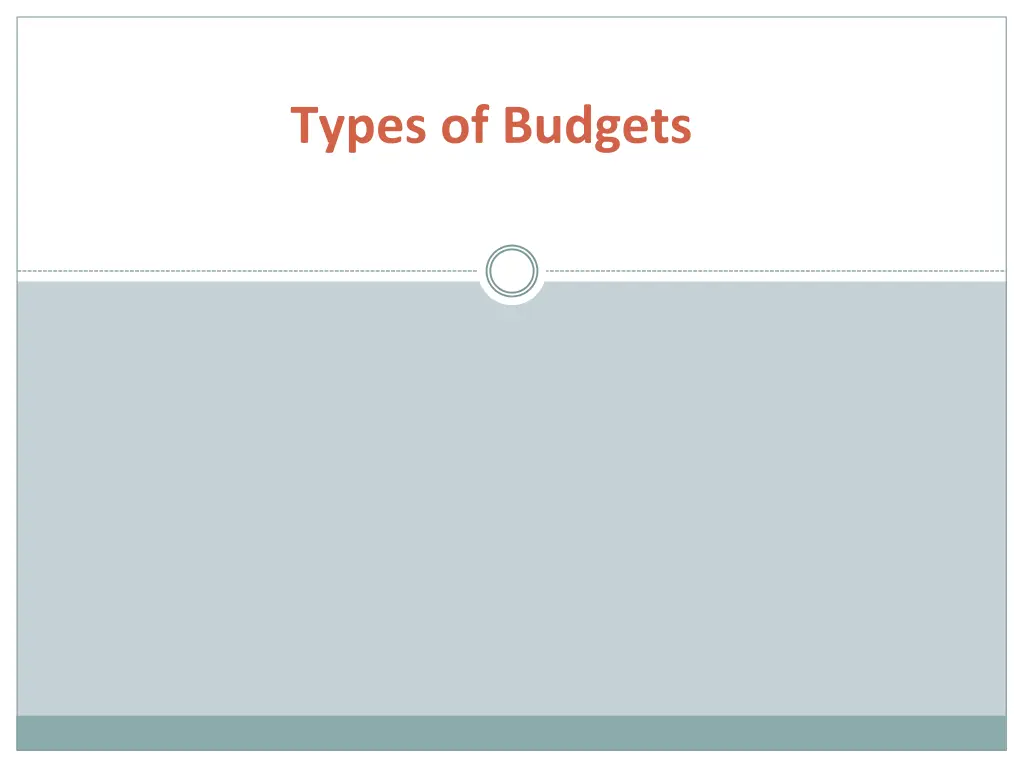 types of budgets