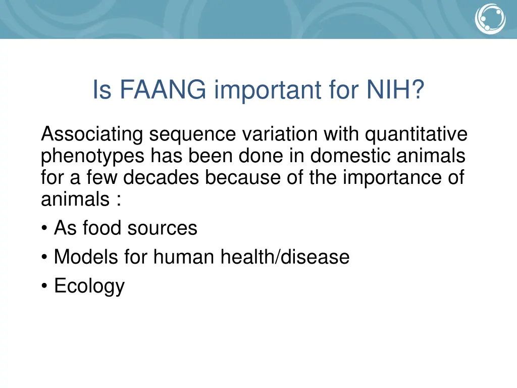 is faang important for nih