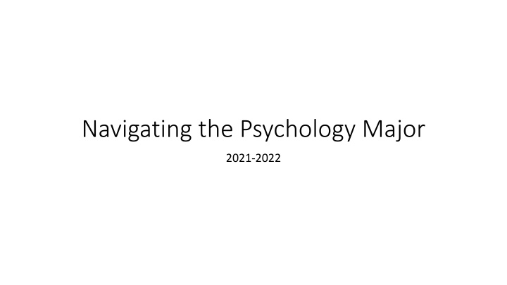 navigating the psychology major