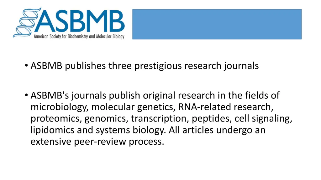 asbmb publishes three prestigious research