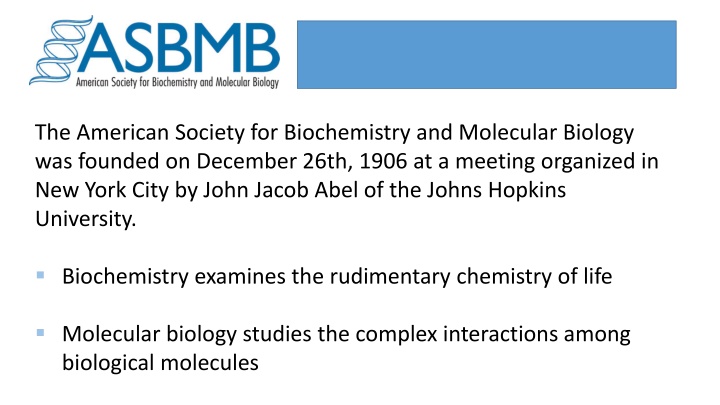 the american society for biochemistry