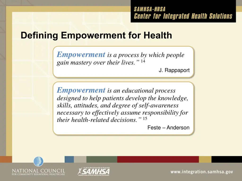 defining empowerment for health