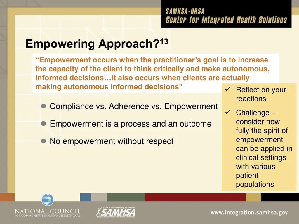 empowering approach 13