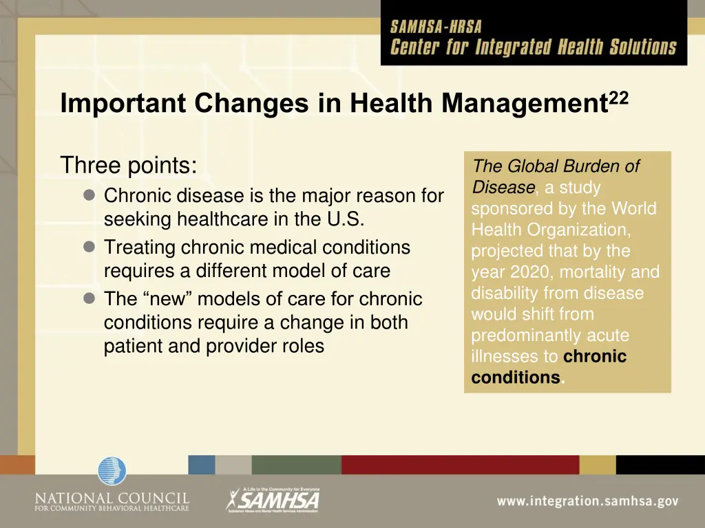 important changes in health management 22