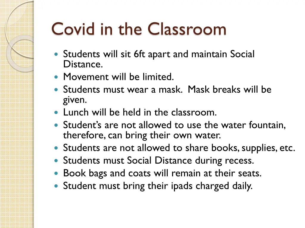 covid in the classroom