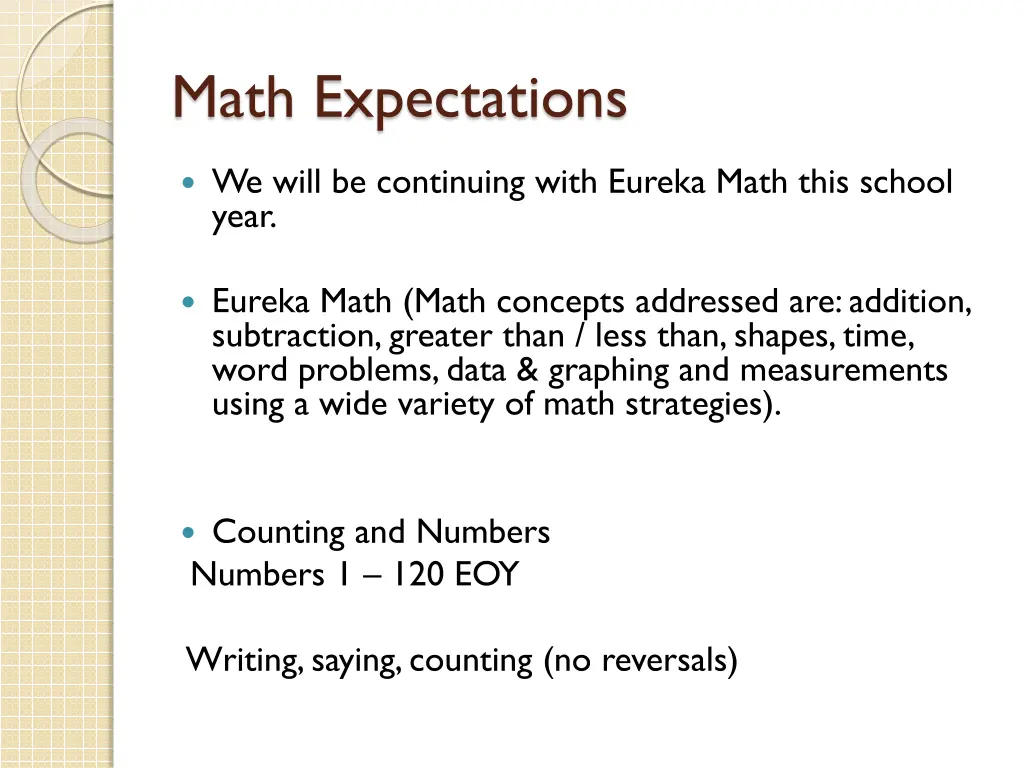 math expectations