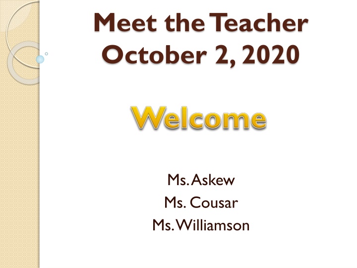 meet the teacher october 2 2020