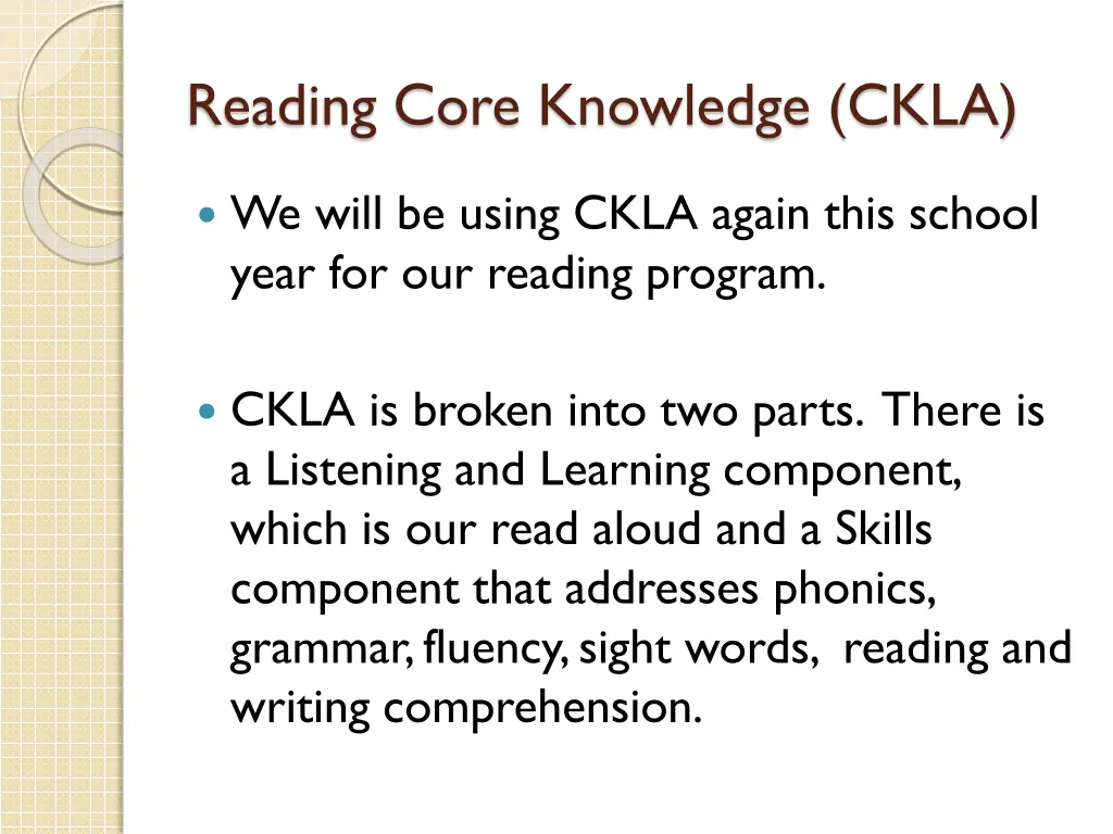 reading core knowledge ckla