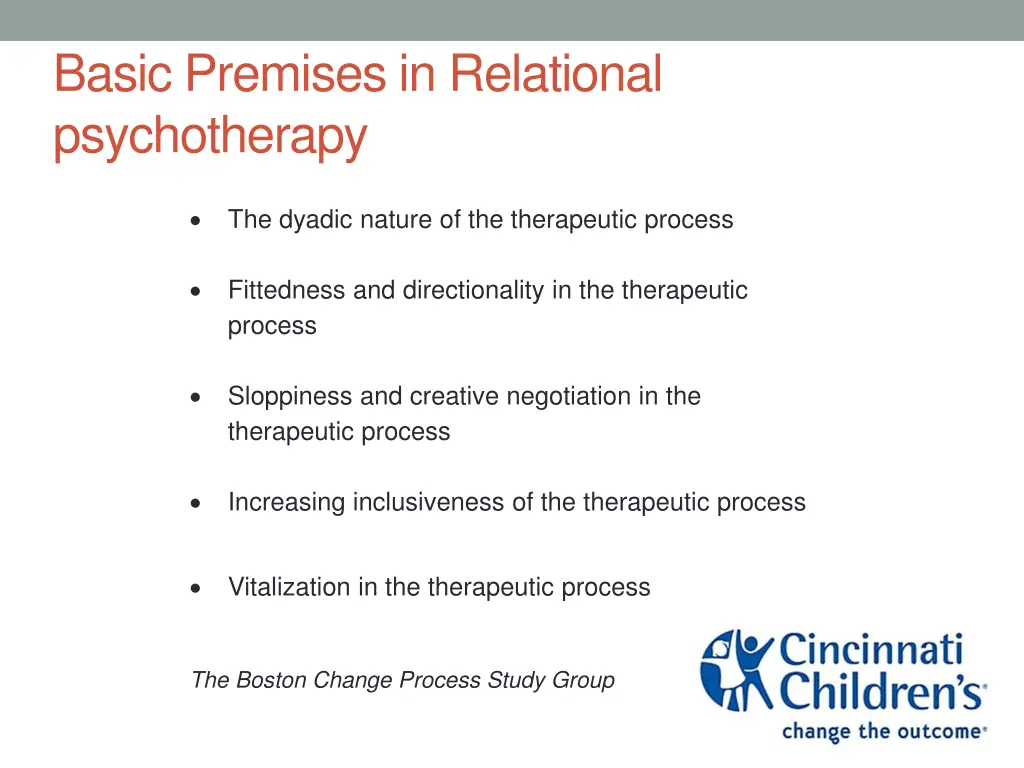 basic premises in relational psychotherapy