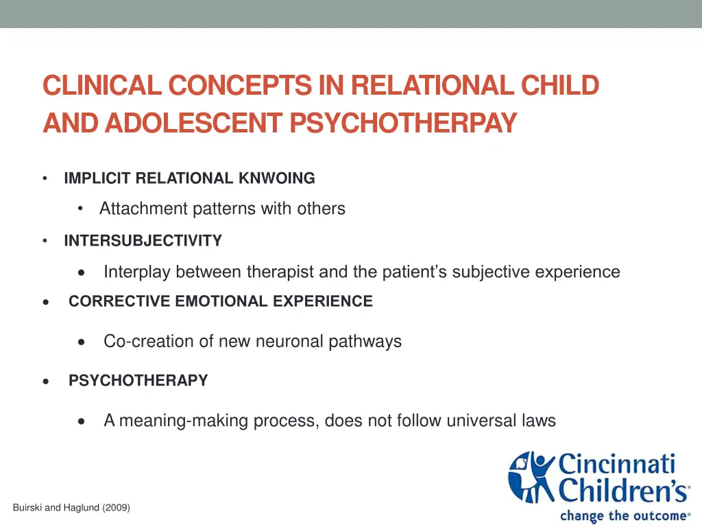 clinical concepts in relational child