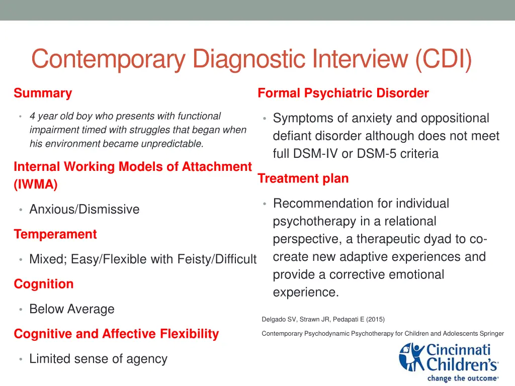 contemporary diagnostic interview cdi